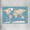 Education Map Blue rolled print is a nursery canvas wall art and print suited for childrens nursery area