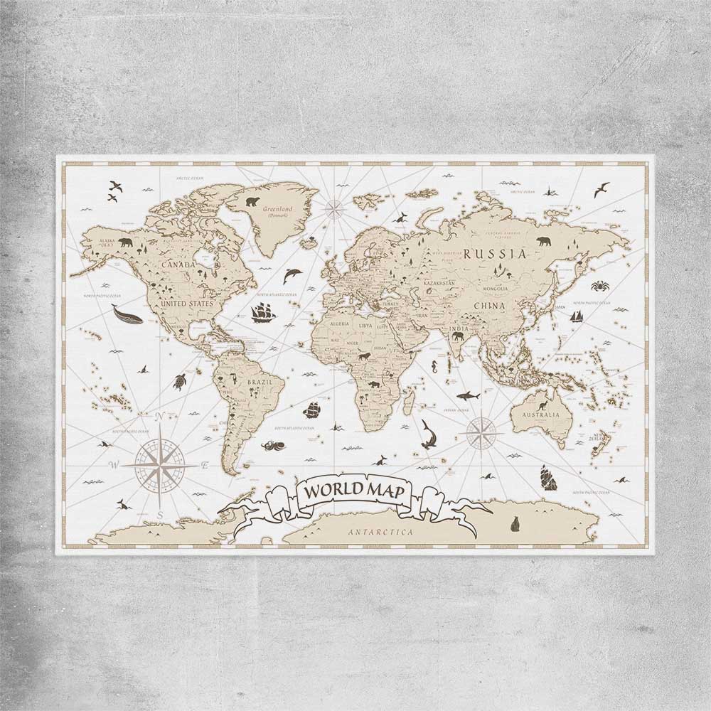 Education Map rolled print is a nursery canvas wall art and print suited for childrens nursery area