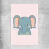 Friendly Elephant rolled print is a nursery canvas wall art and print suited for childrens nursery area