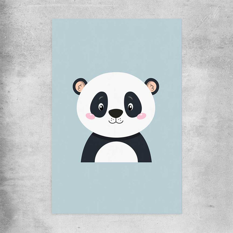 Friendly Panda rolled print is a nursery canvas wall art and print suited for childrens nursery area