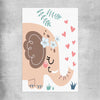 Loving Elephant rolled print is a nursery canvas wall art and print suited for childrens nursery area