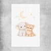 Moonlight Companions rolled print is a nursery canvas wall art and print suited for childrens nursery area