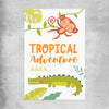 Tropical Adventure rolled print is a nursery canvas wall art and print suited for childrens nursery area