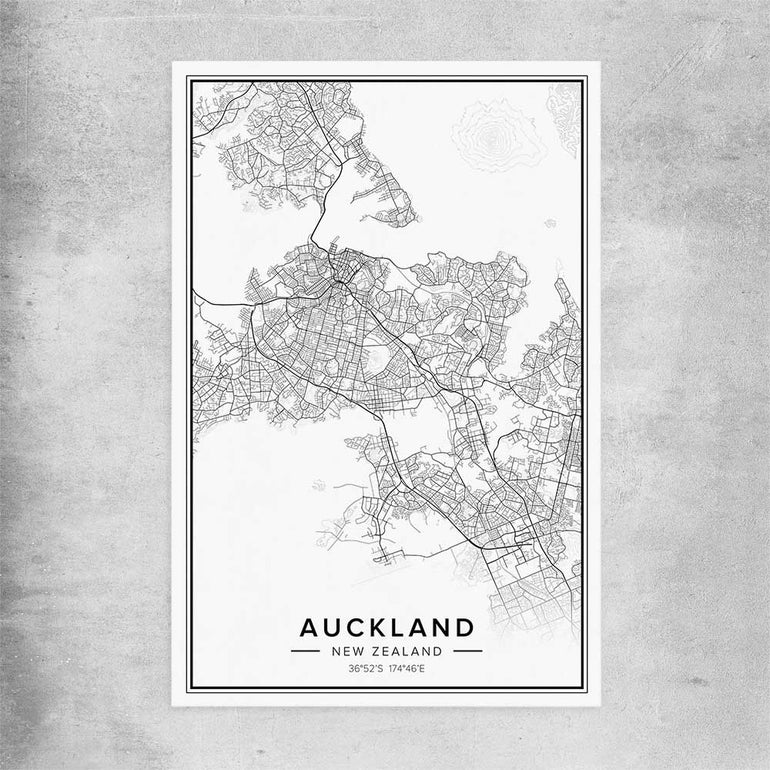 Auckland City rolled print is a high quality print in our city skyline, travel prints and maps collection
