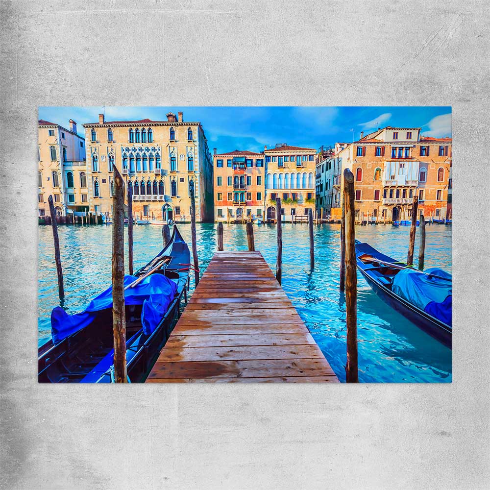 Blue Gondolas Venice rolled print is a high quality print in our city skyline, travel prints and maps collection