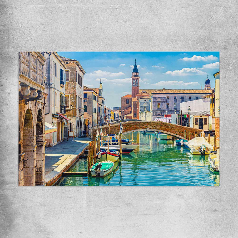 Chioggia Cityscape Italy rolled print is a high quality print in our city skyline, travel prints and maps collection