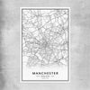 Greater Manchester rolled print is a high quality print in our city skyline, travel prints and maps collection