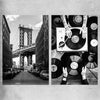 Manhattan Bridge Pair rolled print is a high quality print in our city skyline, travel prints and maps collection