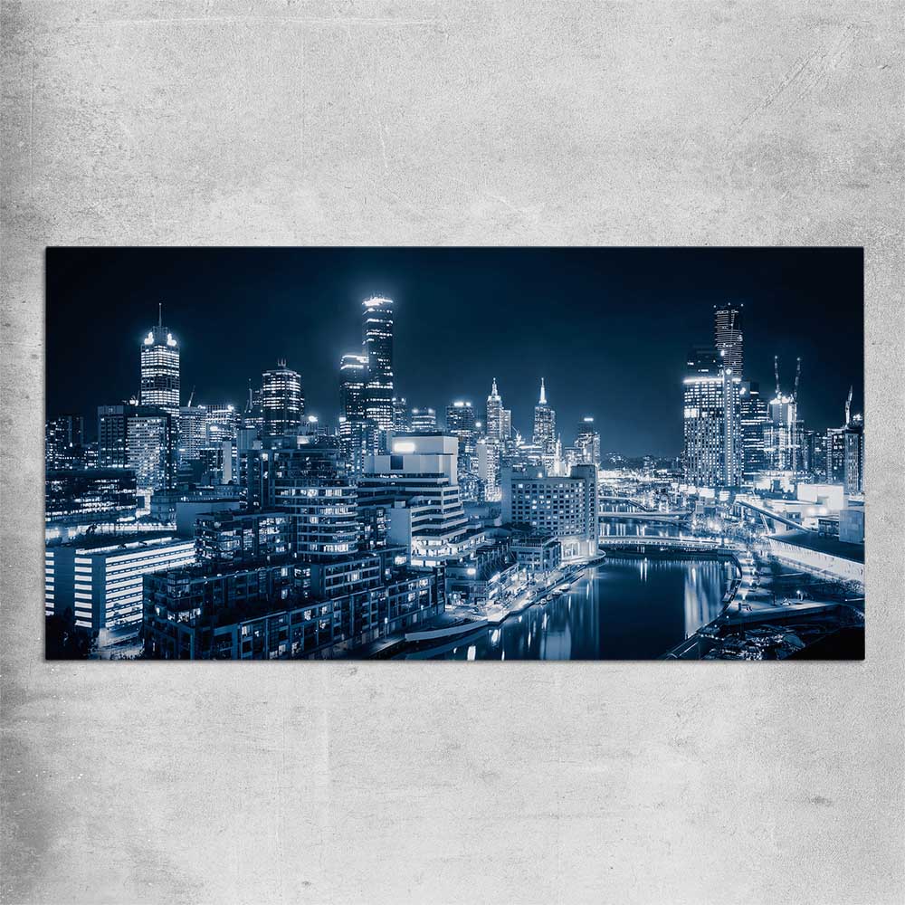 Melbourne City Glow rolled print is a high quality print in our city skyline, travel prints and maps collection