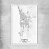 Perth City rolled print is a high quality print in our city skyline, travel prints and maps collection