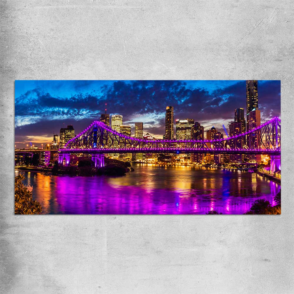 Story Bridge Glow rolled print is a high quality print in our city skyline, travel prints and maps collection