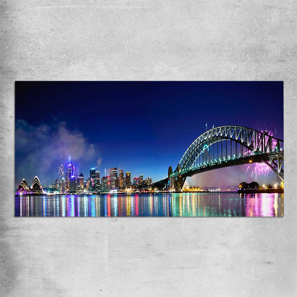 Sydney Harbour Lights rolled print is a high quality print in our city skyline, travel prints and maps collection
