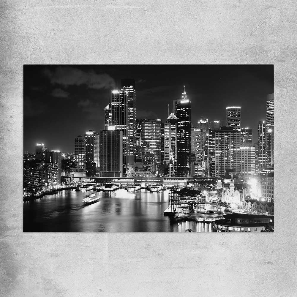 Sydney Night Skyline rolled print is a high quality print in our city skyline, travel prints and maps collection