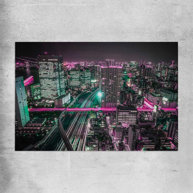Tokyo Lights rolled print is a high quality print in our city skyline, travel prints and maps collection