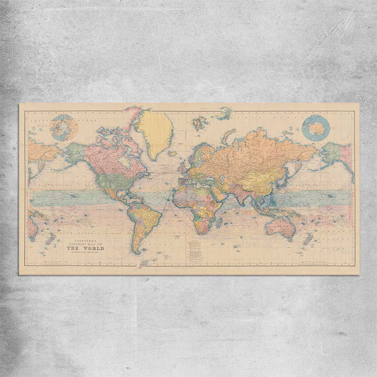 Vintage Map Colour rolled print is a high quality print in our city skyline, travel prints and maps collection
