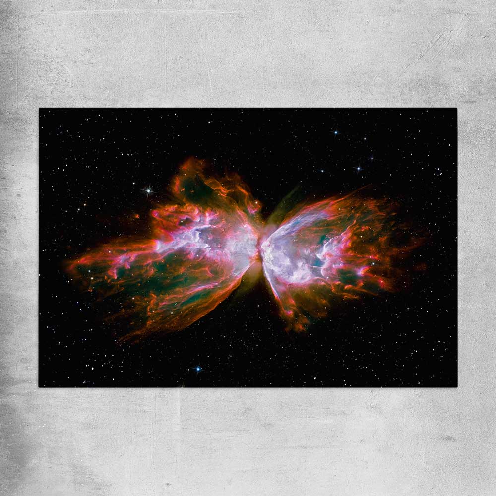 Space prints and wall art of Butterfly Nebula on a rolled print