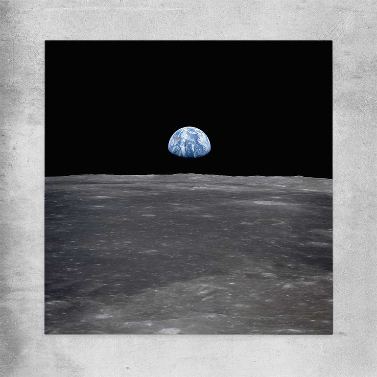 Space prints and wall art of Earthrise on a rolled print