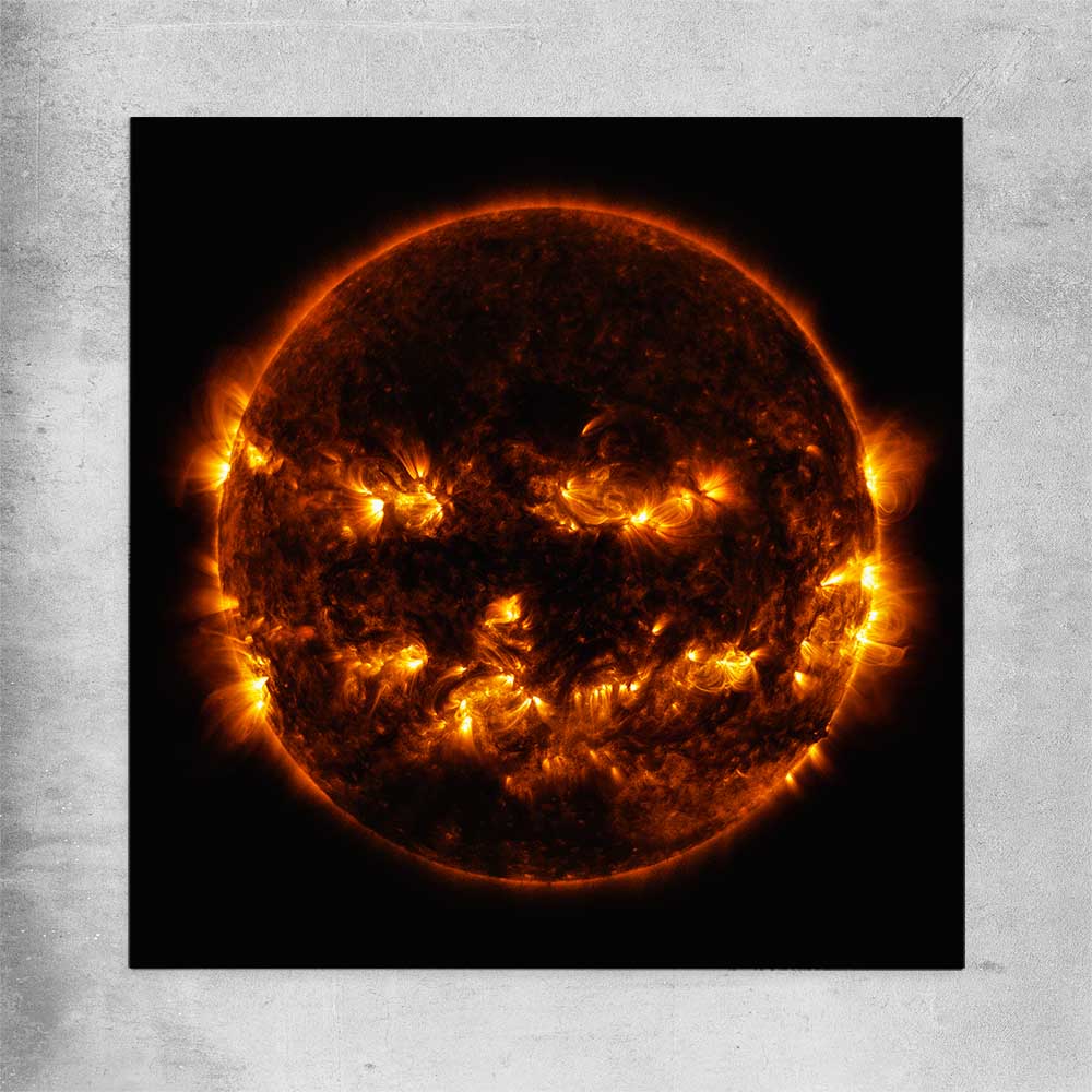 Space prints and wall art of Halloween Sun on a rolled print