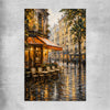 Rainy Paris Cafe rolled print is a high quality print in our city skyline, travel prints and maps collection
