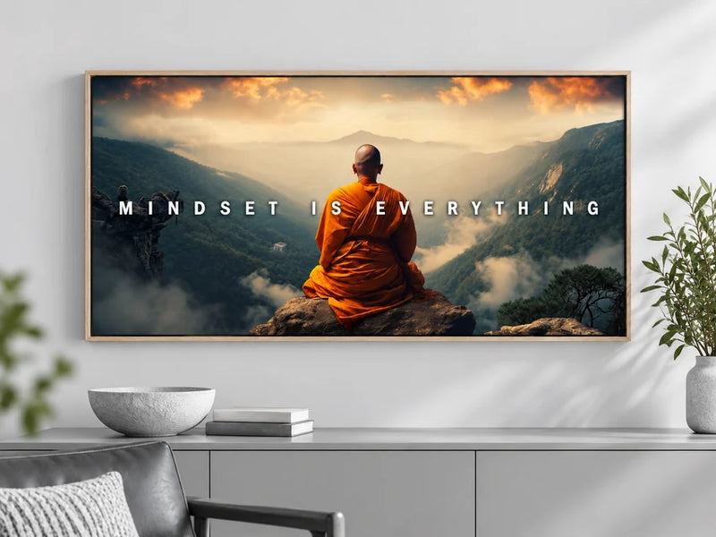 Mindset is Everything wall art in a styled room, from the Printivart Inspirational collection