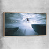 Inspirational wall art print of Risk It with raw oak framed canvas