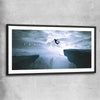 Inspirational wall art print of Risk It with black glass front frame