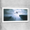 Inspirational wall art print of Risk It with white glass front frame