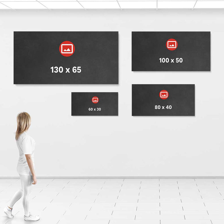 Printivart sizing chart for panoramic wall art